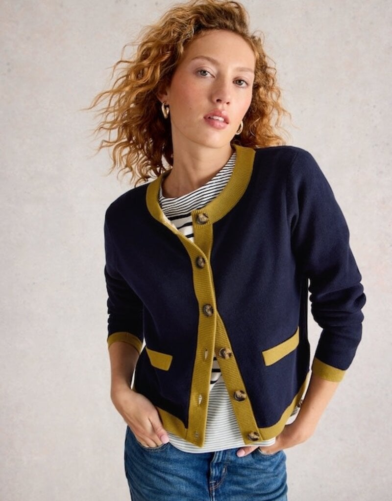 White Stuff CHARLOTTE Trim Neck Cardigan
