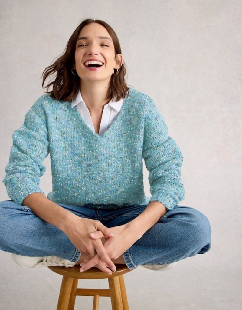 White Stuff TEXTURED V-Neck Sweater