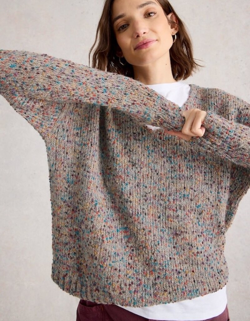 White Stuff TEXTURED V-Neck Sweater