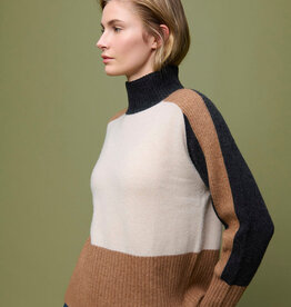 Aldo Martins Fine Merino Tri Tone Turtle Neck Sweater