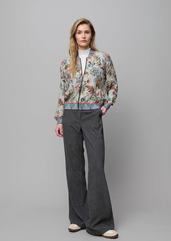Aldo Martins Zip Up Viscose/Crepe Floral Bomber