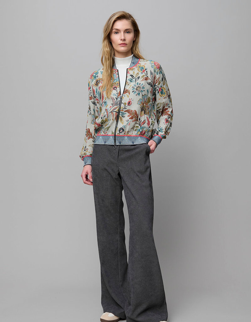 Aldo Martins Zip Up Viscose/Crepe Floral Bomber