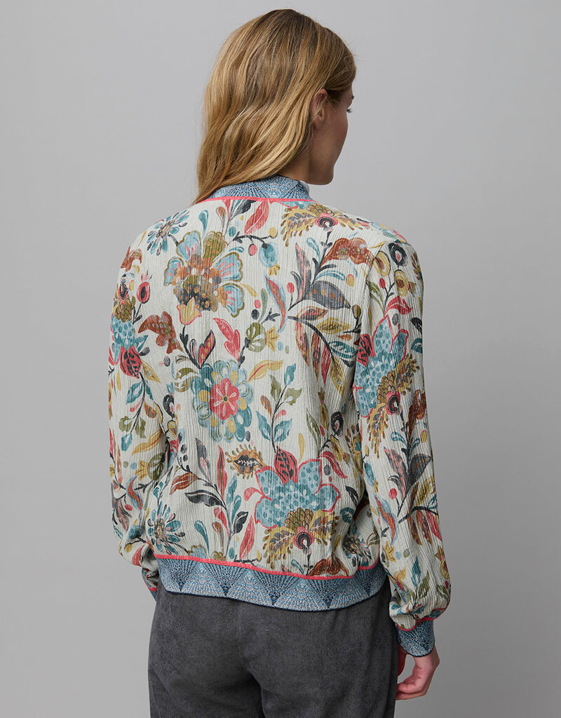 Aldo Martins Zip Up Viscose/Crepe Floral Bomber