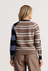 Zaket and Plover ZP Stripe Meets Check Cardigan