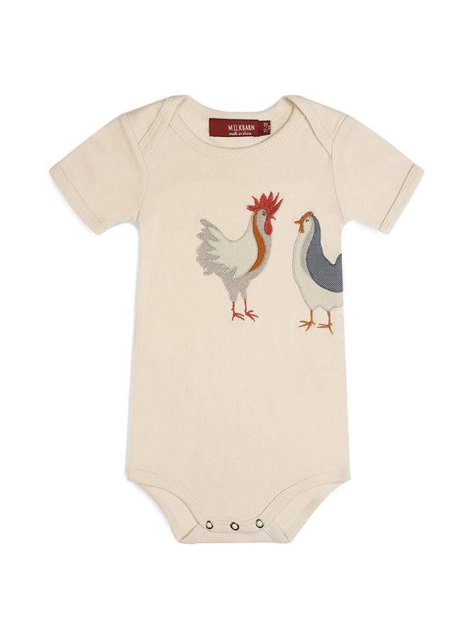 Organic Cotton Applique Onesie - Chicken