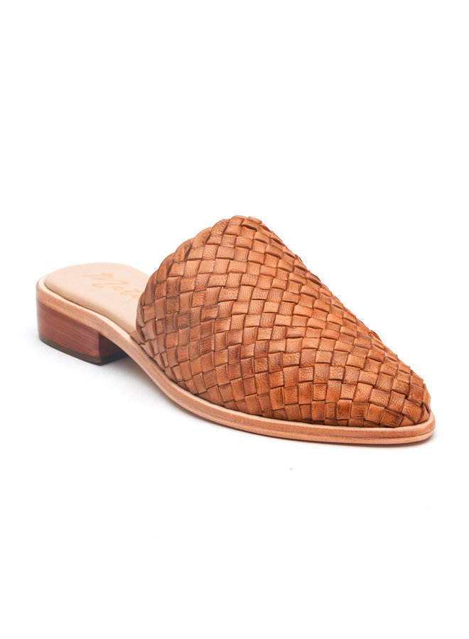 Brown Woven Slide Mules