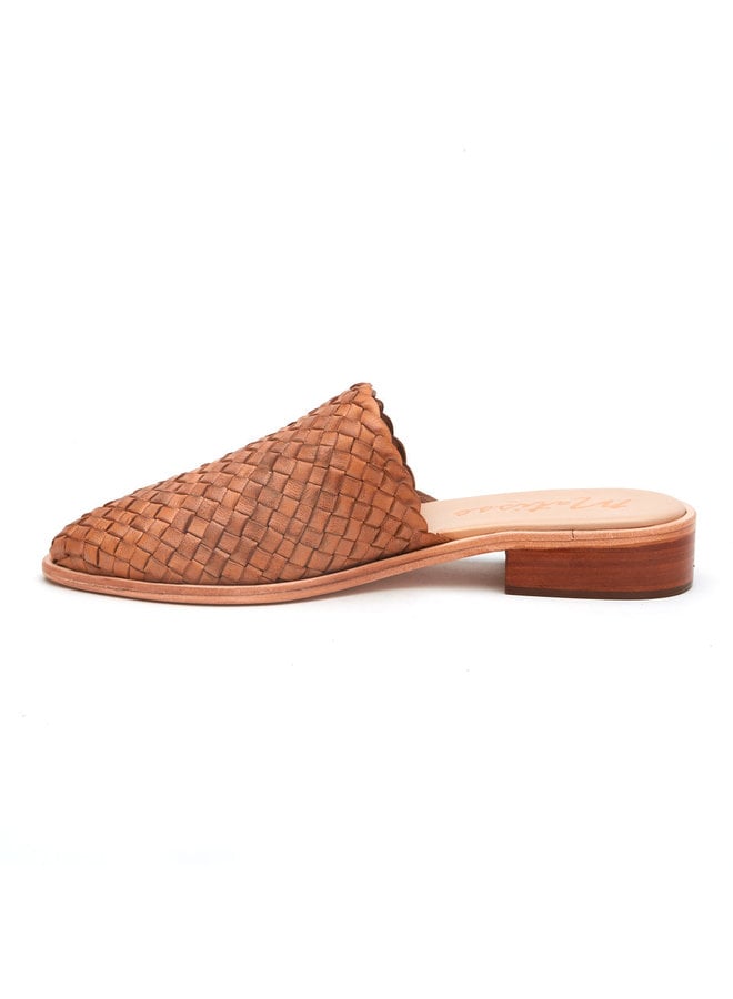 Brown Woven Slide Mules