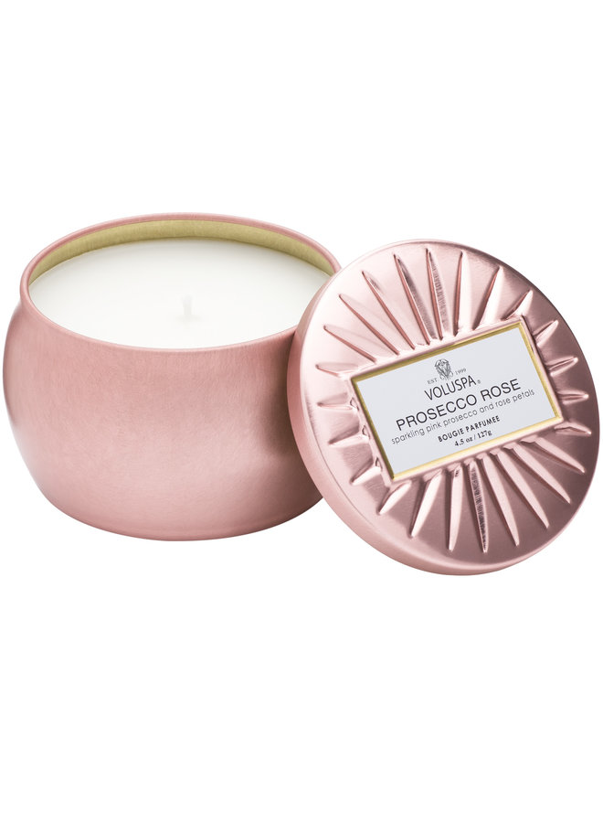 Mini Tin Candle Prosecco Sparkling Rose 4.5oz