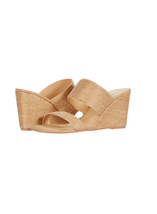 Natural Straw Two Strap Wedge - 5 Star