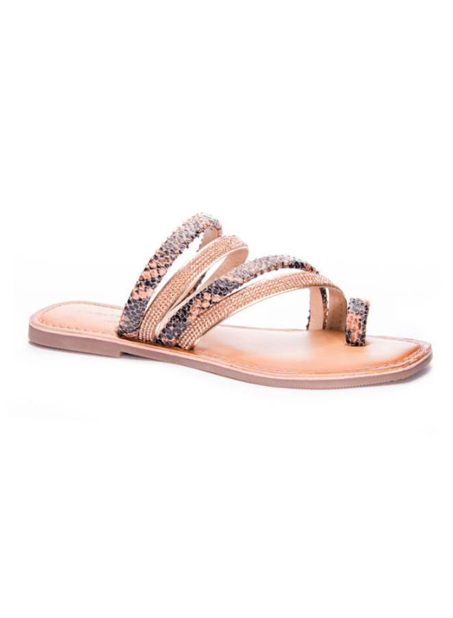 rose gold leather sandals