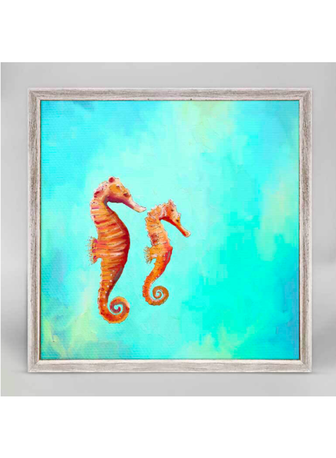 Swimming Seahorses 6x6 Canvas Wall Art