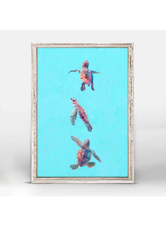 Swimming Baby Turtle 3 6x6 Mini Wall Art