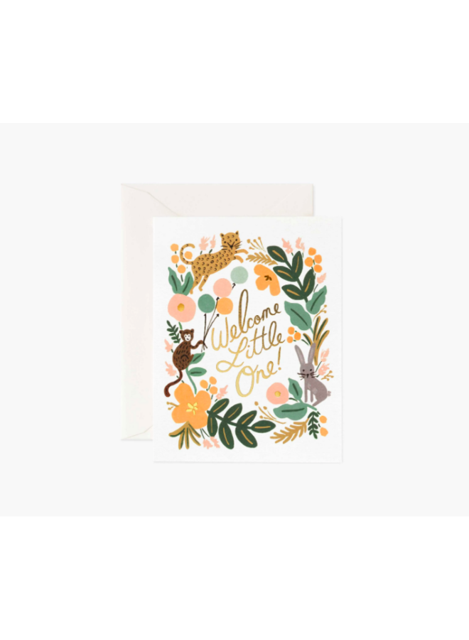 Rifle Paper Co Card - Welcome Little One - Menagerie  Animals