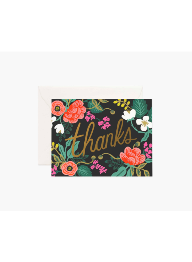 Rifle Paper Co Card - Gold Floral Thanks