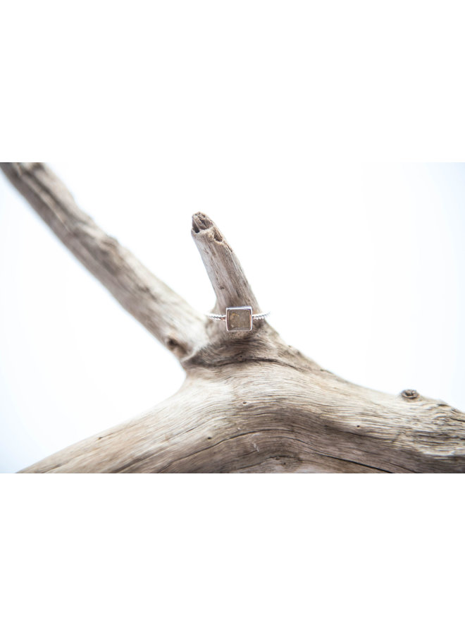 Sterling Silver Rope Stacker Ring Square -Islamorada Sand by Dune