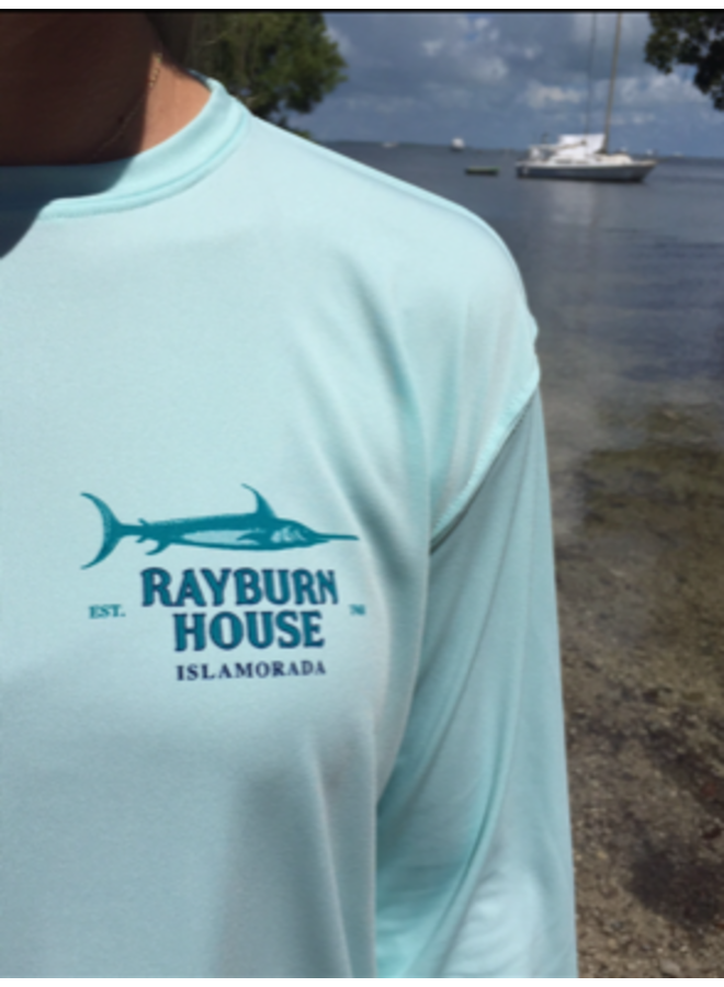 Rayburn House Long Sleeve Tee Shirt - Mint Green UPF 50