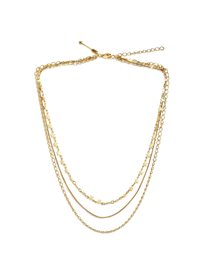 Triple Layer Necklace w/ Stars - Mabel Necklace by Ellie Vail