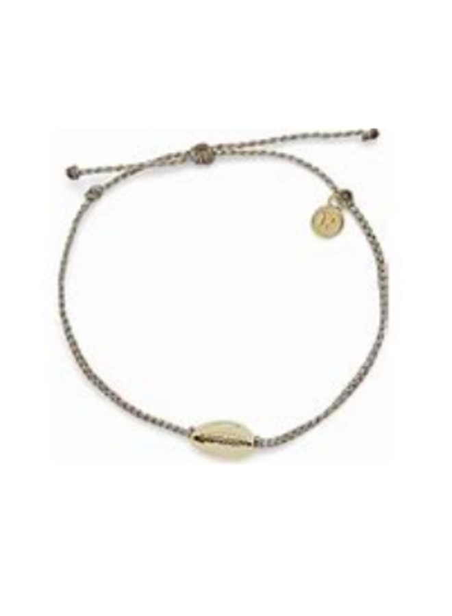 Pura Vida - Gold Cowrie Shell Cord Anklet