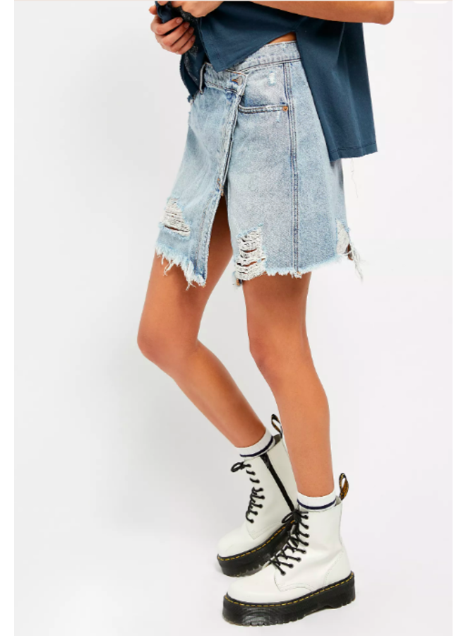 Parker Wrap Denim Skirt by Free People