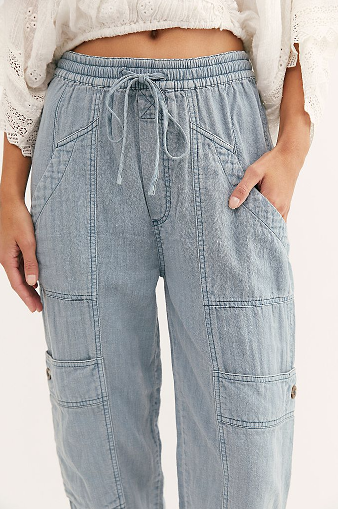 Free People First Light Utility Pant in Blue