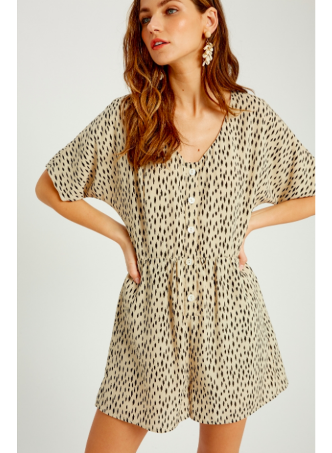 Loose Romper Cream with Black Spots by Wishlist
