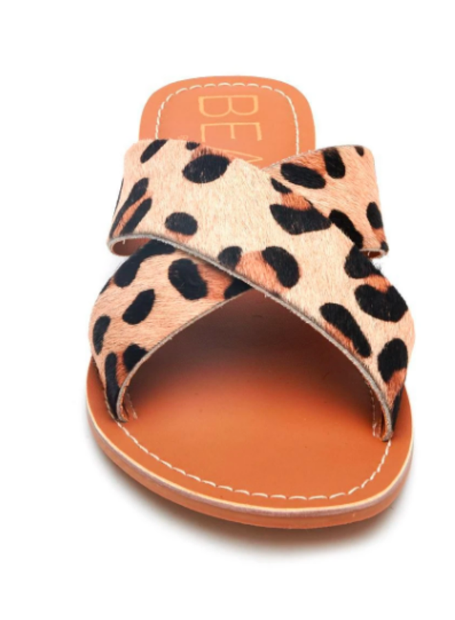 Leopard Criss Cross Sandals