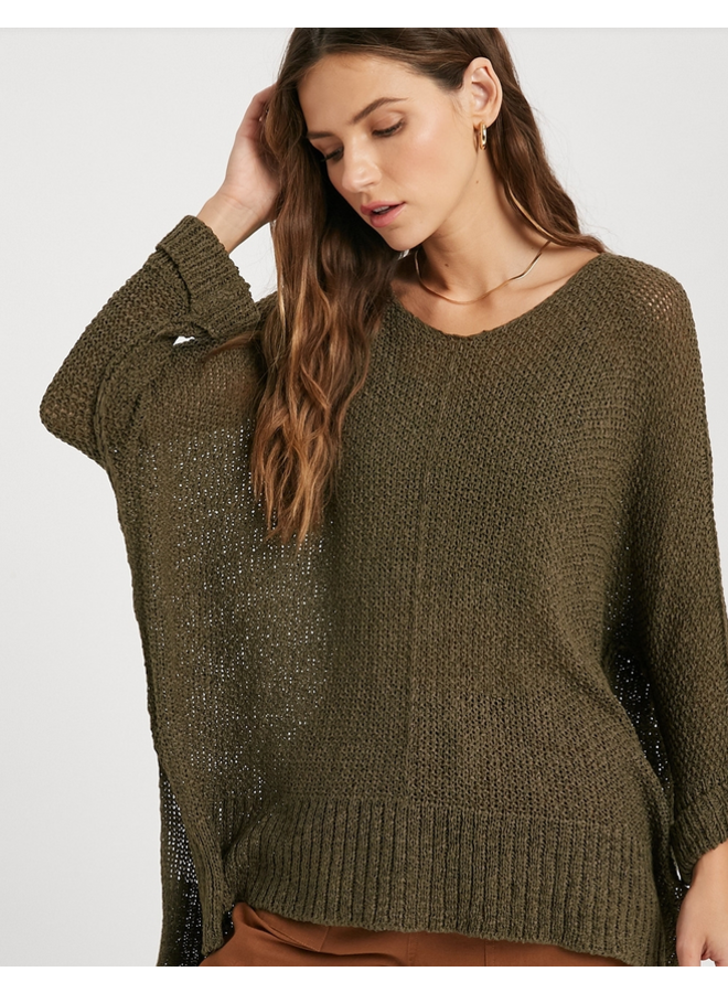 Oversized Yarn Sweater by Wishlist - Moss Green