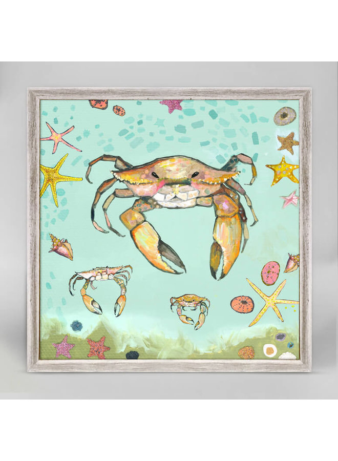 Greenbox Swimming Baby Turtle 2 6x6 Canvas Wall Art