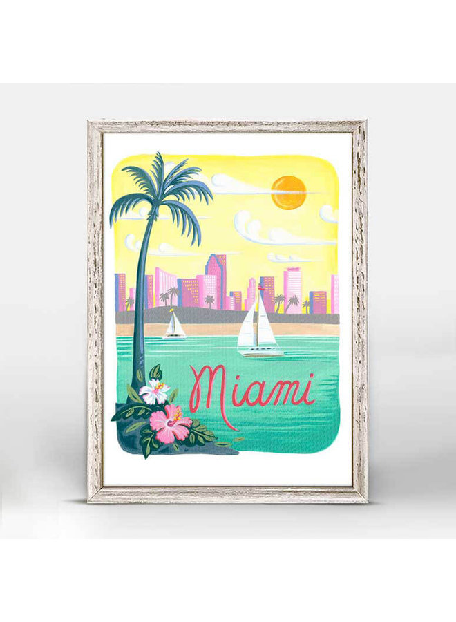 City Pride - Miami 5x7 Rustic Mini Wall Art