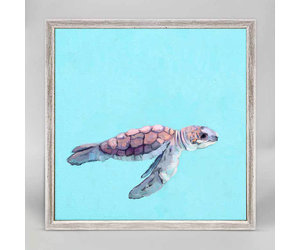 Greenbox Swimming Baby Turtle 2 6x6 Canvas Wall Art