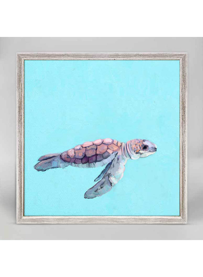 Greenbox Swimming Baby Turtle 1- 6x6 Canvas Wall Art