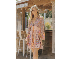 Long Sleeve Paisley - Mixing It Up Mini Dress by Free People