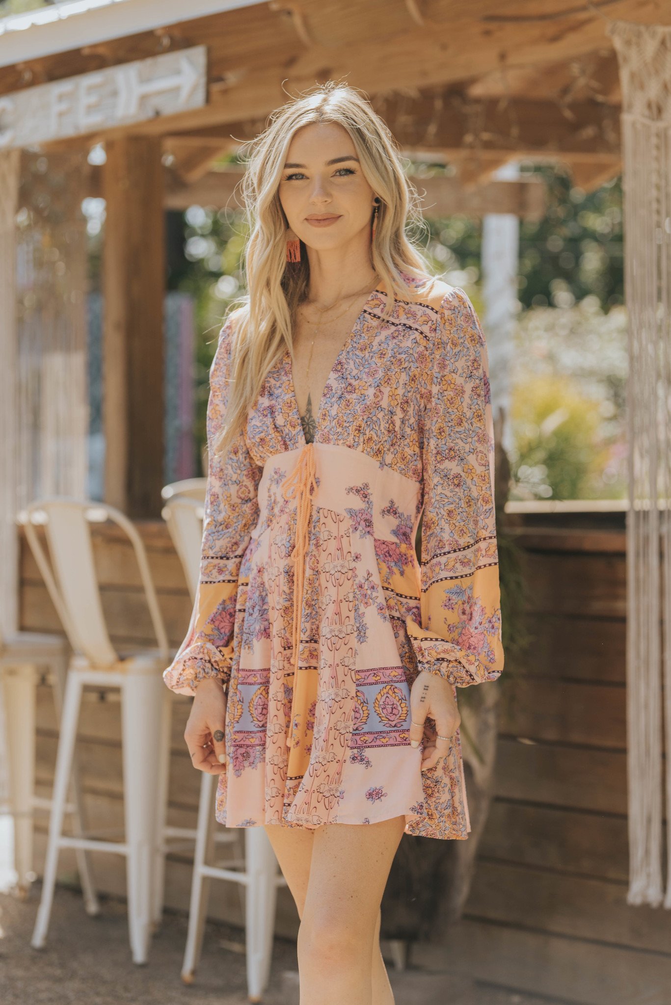 Long Sleeve Paisley - Mixing It Up Mini Dress by Free People