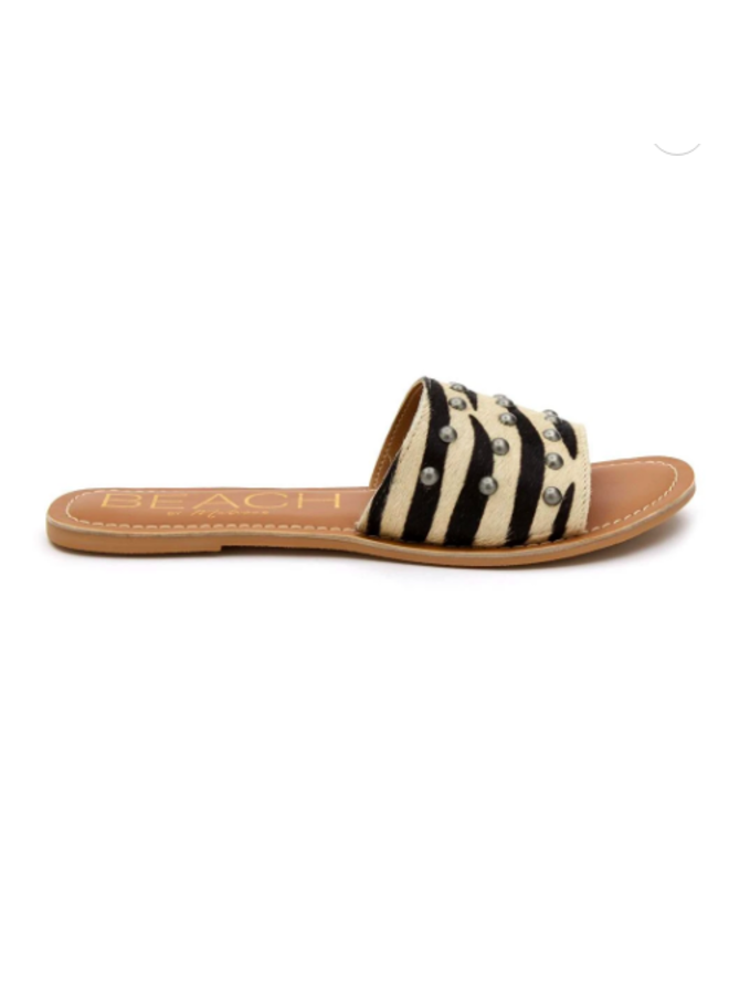 Studded Zebra Salty Slide Sandals