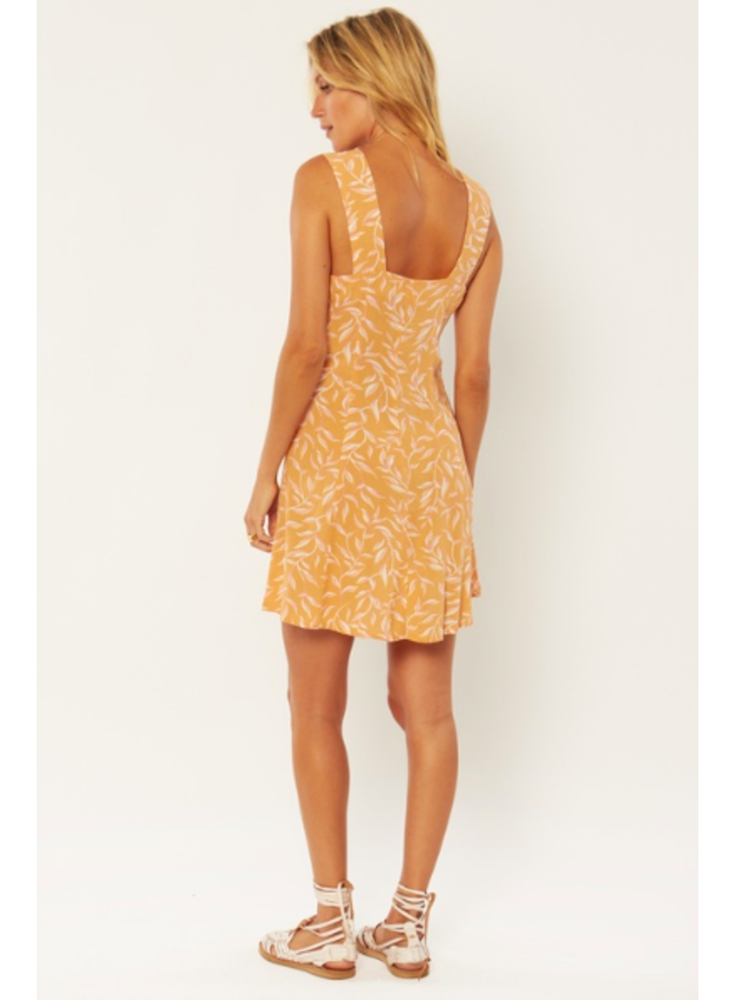 Parker Woven Mini Dress - Orange Floral