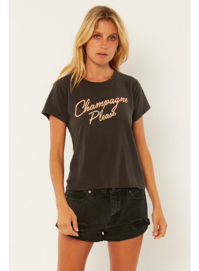 Champagne Please Tee by Amuse Society - Charcoal