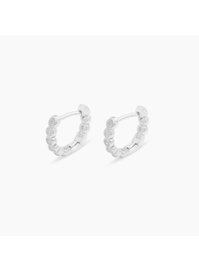 Madison Shimmer Huggies Earrings - Silver by Gorjana