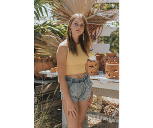 Tencel Denim Shorts W/ Applique Stars 