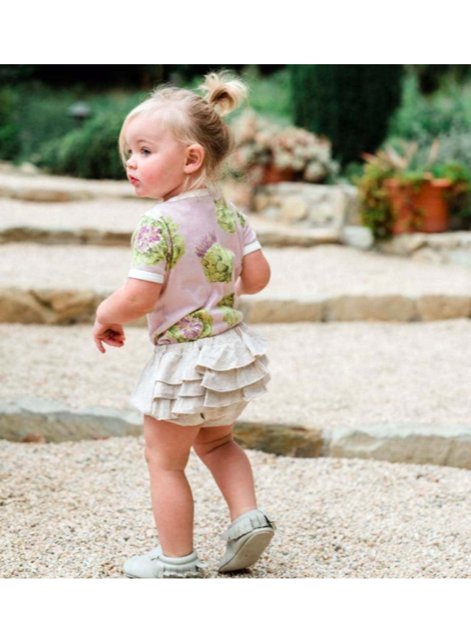 Organic Cotton Ruffle Bloomer - Oatmeal