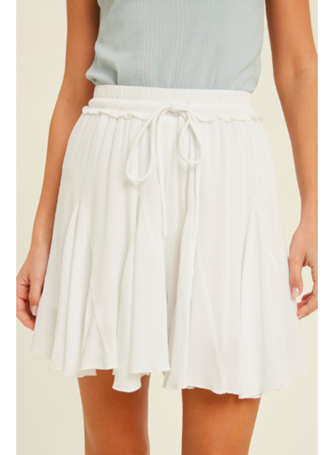 Drawstring Mini Skort by Wishlist -Ivory