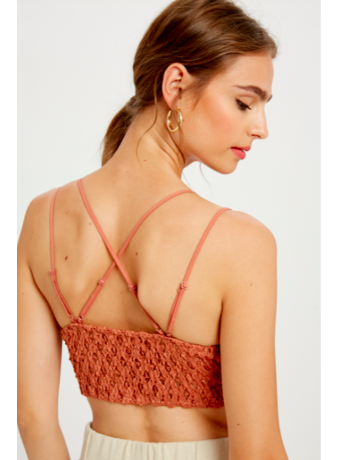 Strappy Lace Padded Bralette / Crop Top by Wishlist- Ginger - Miss