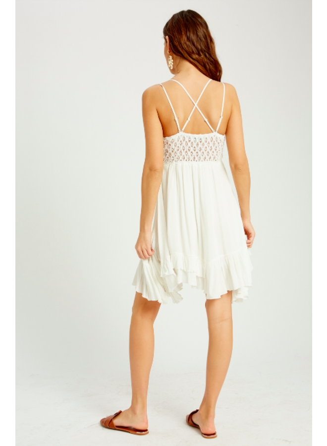 Lacey Top Short Slip Dress by Wishlist - White