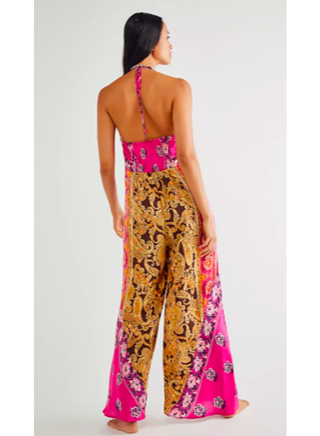 Free People Stand Out Printed Jumpsuit in Black Combo | REVOLVE