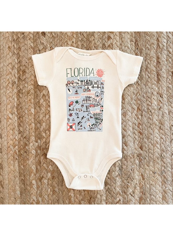 Florida Map Onesie - Baby Bodysuit