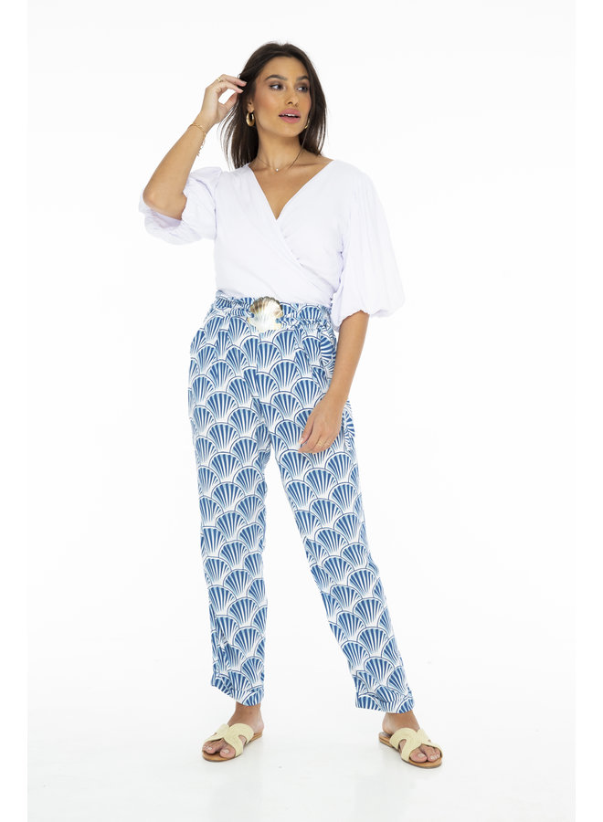Caracol Pants by Skemo - Blue Shell Print