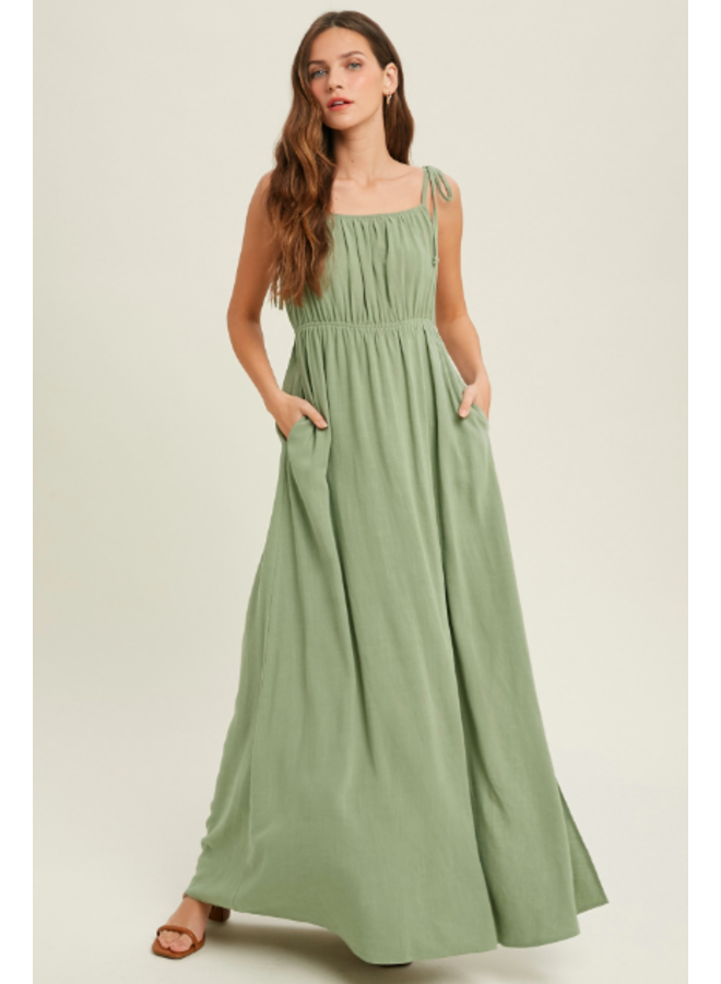 Maxi Dress w/ Shoulder Ties \u0026 Peekaboo 