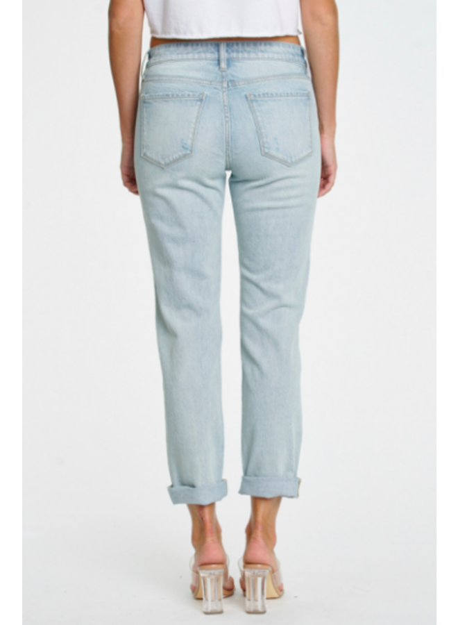 Frankie Mid Rise Girlfriend Jeans by Eunina - Low Blow LT