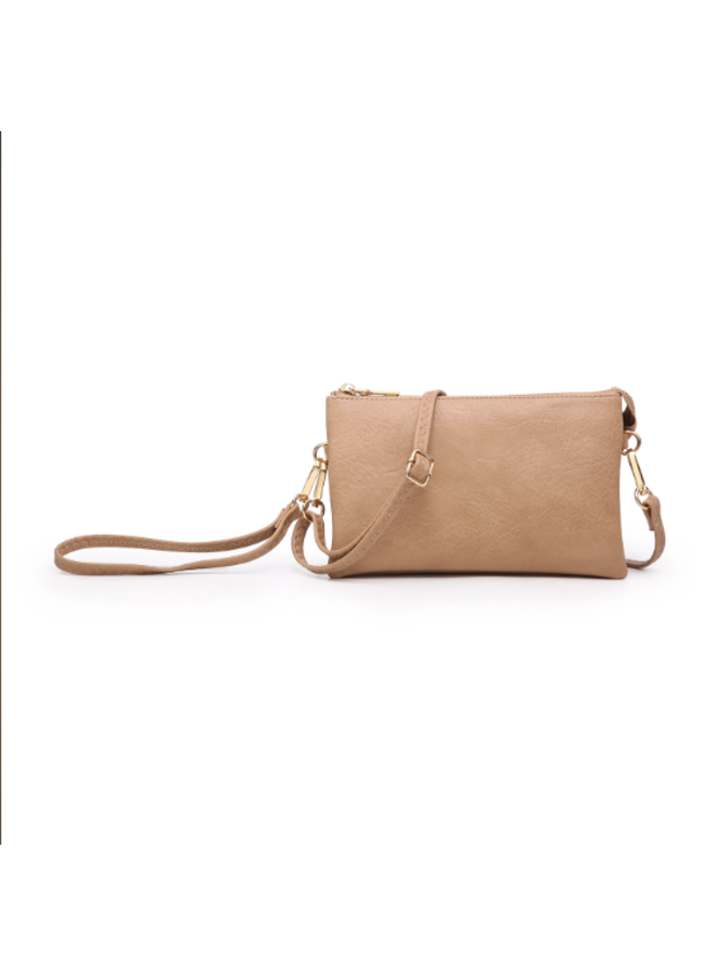 Riley Convertible Cross Body Purse, Wristlet or Clutch -  Latte