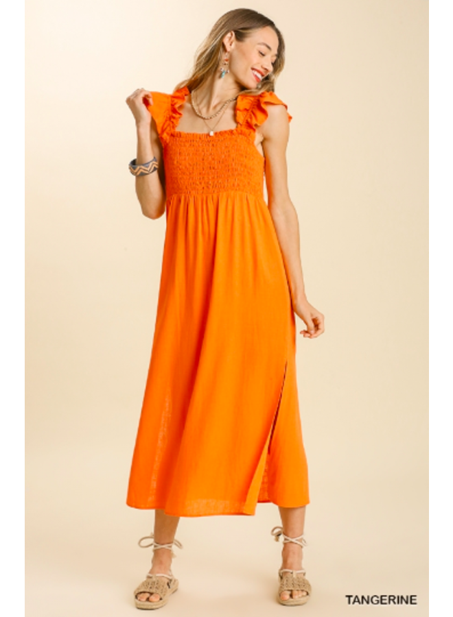 Tangerine Tiered Dress