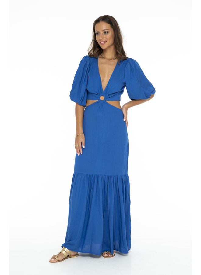 Sophie Maxi Dress with Open Sides & Back by Skemo - Royal Blue